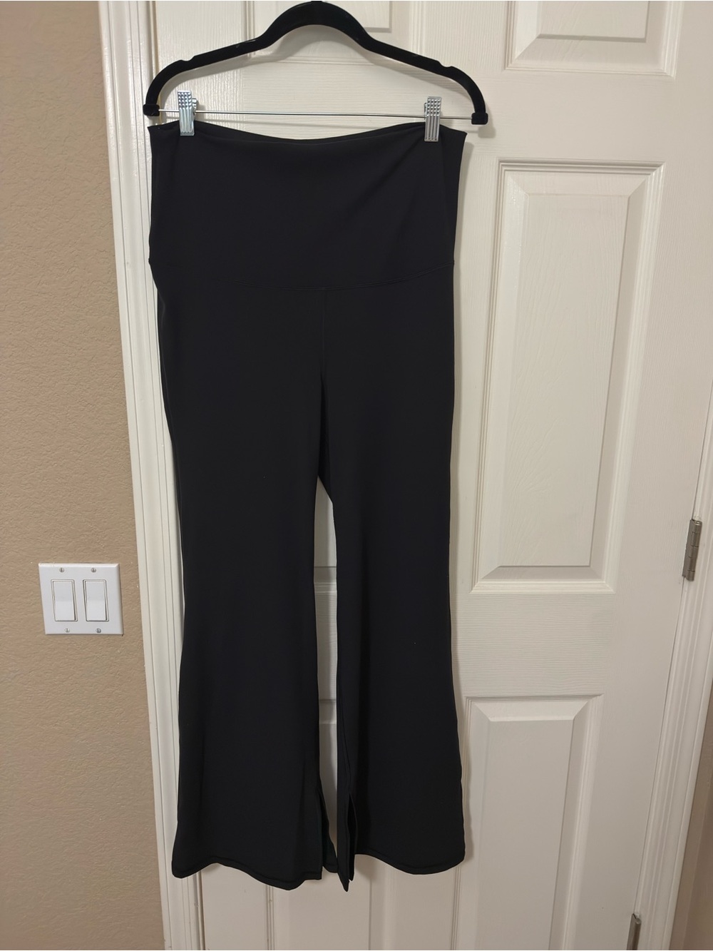 Black High-Waist Maternity Flare Yoga Pants
